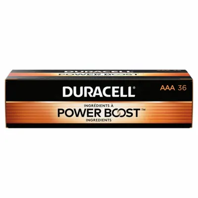 DURACELL Battery: AAA, Premium, Alkaline, 1.5V DC, CopperTop