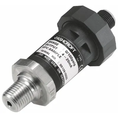 ASHCROFT Pressure Transmitter: 0 psi to 7,500 psi, 1 to 5V DC, 4-Pin M12 Connector - Pressure Transmitters with 4-Pin M12 Connector