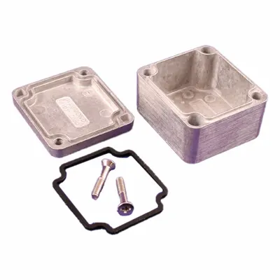 HAMMOND Enclosure: Die-Cast Aluminum, 1 in x 1 in x 1 in, NEMA 1/12/13/4/4X, Solid Cover - Aluminum Enclosures