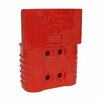 Multipole connector housing for SBX 175 contacts, made of red polycarbonate with a 25.4 mm overall height. Used in industrial power distribution and battery connection applications requiring a durable enclosure