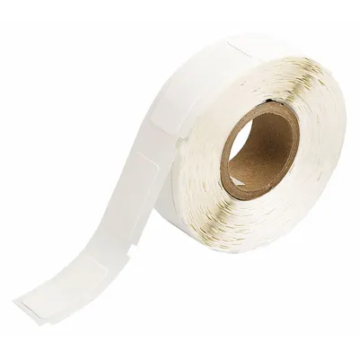 BRADY Wraparound Label: 1 in x 1/2 in, Vinyl, White - Brady Precut Label Rolls
