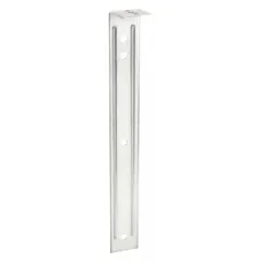 This extended angle bracket is designed for supporting J-hooks in cable management systems. Made of galvanized steel with a silver finish, it mounts to ceilings via screw-on attachment and has a maximum load capacity of 180 lb. It does not include a locking latch.