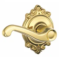 SCHLAGE Door Lockset: Passage Lever Locksets, Brass, ADA Compliant (MPN F10 FLA 605 BRK)