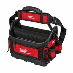 MILWAUKEE PACKOUT Tool Tote: 11 in W x 18 in D x 13 1/2 in H, Ballistic Polyester, Red (MPN 48-22-8317). Key specifications — attr1120376: MILWAUKEE; attr1120463: Ballistic Polyester; attr1120464: Red.