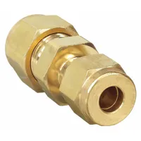 PARKER Compression Fitting Union: 3/8 in OD x 1/4 in OD Size, Compression x Compression, Brass (MPN 6-4 HBZ-B)