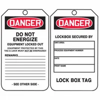 ACCUFORM Safety Tag: Danger, Danger Do Not Operate, RP-Plastic, Write-On Surface, English, Danger (MPN MDT169PTP)