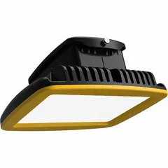 This LED flood light fixture is rated for Class I, Division 2, Groups A, B, C, D hazardous locations. It operates at 120/277V AC, delivers 8,200 lumens at 5000K, and carries a T4 temperature code. The stanchion mount design is suitable for industrial environments where flammable gases or vapors may be present.