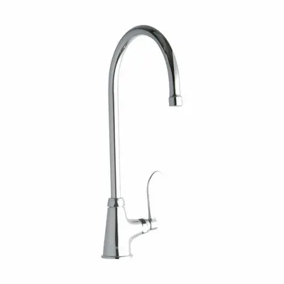 ELKAY Handle-Operated Faucet: Elkay, Brass, Centerset, Deck, 1 Mounting Holes - Centerset Kitchen Faucets