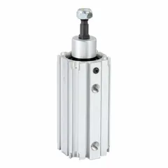 This extruded-body air-powered swing clamp provides 123 lbf clamping force with a left-hand swing motion. It features a 1/8 in NPT air connection for pneumatic actuation. Used in automated fixturing and workholding for machining, assembly, and welding operations.