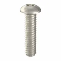 Tamper Resistant Screw: 1/4"-20 Thread Size, 1 in Lg, Stainless Steel, Plain, Button, 25 PK (MPN 91270)