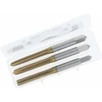 CLEVELAND Tap Kit: 1/4"-28 UNF, H3 / 3B, 4 Flute, TiN Coated High Speed Steel (MPN C84244)