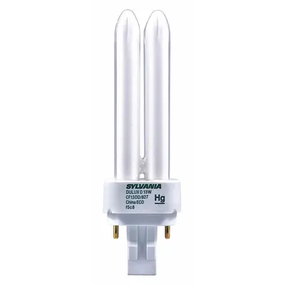 LEDVANCE/ SYLVANIA Compact Fluorescent Bulb: 4-Pin (G24q-2), T4, Fluorescent, 4100K - CFL Double Twin-Tube Plug-In Lamps
