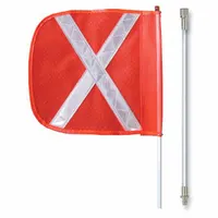 Warning Whip with Reflective X Flag: Not Lighted, Orange, White, 8 ft Overall Ht, 11 in Flag Ht (MPN FS8X-SPQD-O)