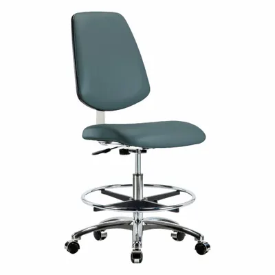 OEM Cleanroom Task Chair: Vinyl, Armless, Ht Range 21 1/2 in to 29 in, 18 1/2 in Seat Wd - Vinyl Cleanroom Chairs