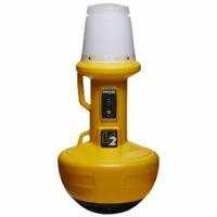This self-righting LED floor light operates on 120V AC and delivers 12,000 lumens maximum brightness with a single light level. It includes a 5 ft power cord and is designed for use in industrial and construction environments where stable, hands-free illumination is needed. The self-righting base helps maintain upright position after being knocked over