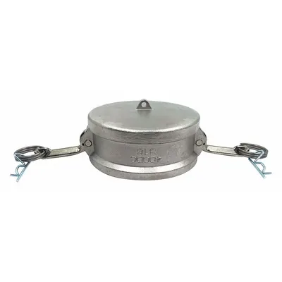 OEM Dust Cap: 4 in Coupling Size, 100 psi Max. Working Pressure @ 70 F, 2 53/64 in Overall Lg - Type DC Stainless Steel Cam & Groove Dust Caps
