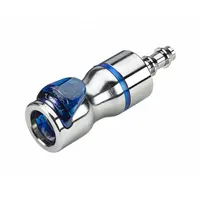 Quick Connection Coupling: Straight, 1/4 in ID Size, Cool Blue, Barbed/Quick Disconnect, Brass (MPN LQ4D17004LBLU)