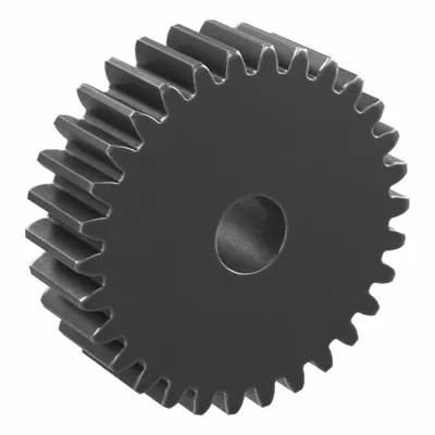 KHK GEARS Hubless Spur Gear: Module m 1.5, 30 Teeth, 10 mm Bore Dia, Black Oxide Coated Carbon Steel - Hubless Metric Spur Gears