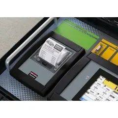Thermal paper roll for use with RICE LAKE WEIGHING SYSTEMS RPT57C printers. Overall width 2 1/4 in, overall length 98 3/8 ft. Suitable for printing weight tickets, labels, and receipts in industrial weighing applications.
