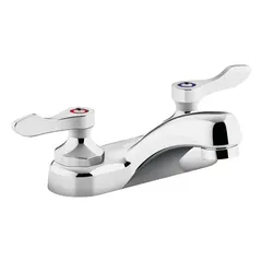 Centerset bathroom faucet from the Triton Bowe™ series, constructed of brass with a polished chrome finish. Features a low arc design and a flow rate of 0.5 gpm. Suitable for residential and commercial bathroom sinks.
