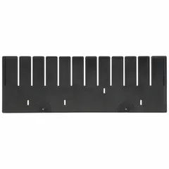 Plastic divider for subdividing standard bins into smaller compartments. Fits 14 7/8 in bin width on the short side. Not electrostatic discharge conductive. Compatible with manufacturer model number 33226.