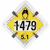 This flipchart is a full frame trailer flip placard holder designed for displaying hazard class placards on vehicles transporting dangerous goods. It measures 13 1/2 inches in width and height, and is rated for Hazard Class 6 (Toxic, Poison Inhalation, & Infectious Substance)