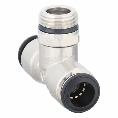 AIGNEP USA Nickel-Plated Brass Tube Fitting Tee - Nickel-Plated Brass Tube Fittings