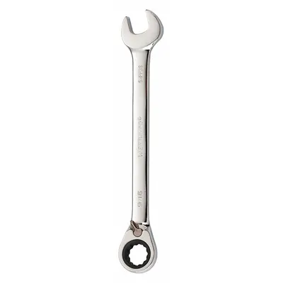 WESTWARD Combination Wrench: Alloy Steel, Chrome, 9/16 in Head Size, 7 1/2 in Overall Lg - SAE 12-Point Ratcheting Combination Wrenches