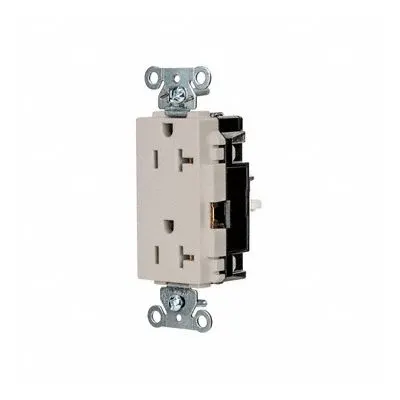 HUBBELL Receptacle: Decorator Duplex, 5-20, Light Almond, 125V AC, 20 A - General Purpose Receptacles