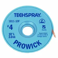 This rosin flux desoldering braid is used to remove excess solder from electronic circuit boards during rework or repair. The #4 size braid measures 0.098 inches in width and 5 feet in length. It features a blue color and is ESD-Safe for protection of sensitive components