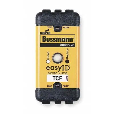 BUSSMANN Fuse: Class CF, TCF Series, Time-Delay, 70 A, 600 V AC, 300 V DC - Time-Delay Cube Fuses