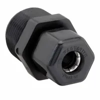 PARKER Compression Fitting Adapter: 3/8 in OD x 1/2 in Pipe Size, Compression x MNPTF, Polypropylene (MPN P6MC8)
