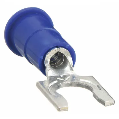 3M Fork Terminals: Blue, Vinyl, #8 Stud Size, 16 AWG – 14 AWG Wire Range - Insulated Fork Terminals