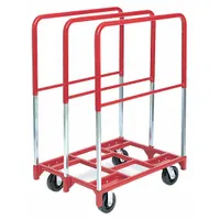 RAYMOND PRODUCTS Panel Truck: 2,400 lb, Red, 38 1/2 in L x 27 1/2 in W x 45 in H Deck, 3 Rails, Open (MPN 3829)