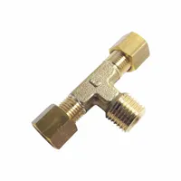 PARKER Compression Tee Fitting: 6 mm OD x 6 mm OD x 1/4 in Pipe Fitting Size, Brass (MPN 0108 06 13)