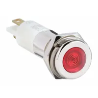 APPROVED VENDOR Flush Panel Light: 10 mm Panel Mounting Hole Dia, LED, Red, Flush Head, H10