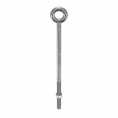 This machinery eye bolt is designed without a shoulder for straight-line lifting, rigging, and pulling applications. Constructed from 316 stainless steel with a plain finish, it offers corrosion resistance in demanding environments. The 5/8"-11 thread size includes a matching nut. Made in the USA.