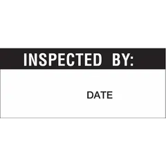 White, rectangle, matte vinyl cloth inspection label measuring 1 1/2 in wide by 5/8 in high. Abrasion-resistant for indoor use. Supplied in a 70-pack. Suitable for marking equipment or assets requiring regular inspection tracking.
