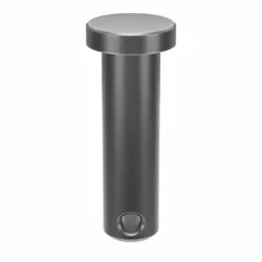 Standard clevis pin with 1/4 in diameter and 7/8 in shank length. Inch-series pin supplied in a 25-piece pack. Used in mechanical linkage applications to connect a clevis to a rod or other component, providing a pivot point in machinery and industrial linkages.