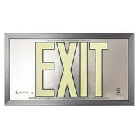 Photoluminescent Exit Sign with Frame, Wall Mount: Aluminum, Mounting Holes Sign Mounting (MPN 4240-00-NIB-0242)
