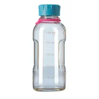This 500 mL borosilicate glass media bottle features a wide mouth and a GL45 screw-on closure. The colorless body allows clear visibility of contents. Suitable for storing, mixing, and dispensing culture media, buffers, and laboratory solutions in cell culture and microbiology applications