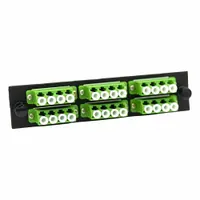 FIBERTRONICS Fiber Optic Adapter Plate: Single Mode, OS2, 24 Fiber Ports, LC, APC, Quad, Green, LGX (MPN LGX-LCQX-6G)