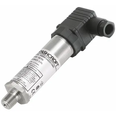 ASHCROFT Pressure Transmitter: 0 psi to 15 psi, 4 to 20mA DC, Hirschmann Form A DIN 43650-A - Intrinsically Safe with DIN 43650 Form A Connector