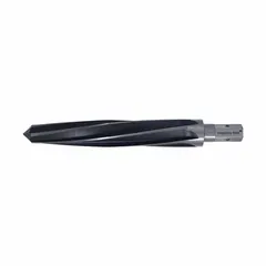 This bridge reamer features an 11/16 in diameter and is constructed from TiN coated high speed steel. The VersaDrive MAX hex shank is impact rated for use with impact drivers. It is designed for reaming and deburring holes in metal, wood, and plastic, commonly used in structural and fabrication applications.