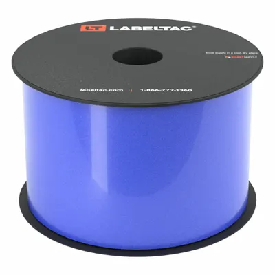 CREATIVE SAFETY SUPPLY LabelTac Pro Model Reflective Supply: 3 in x 75 ft, Vinyl, Blue (Gloss) - LabelTac Thermal Transfer Continuous Label Rolls