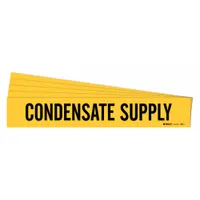 Pipe Marker: Condensate Supply, Yellow, Black, Fits 2 1/2 to 7 7/8 in Pipe O.D., 5 PK (MPN 7066-1-PK)