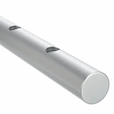 PBC LINEAR Linear Shaft: 1/2 in Shaft Dia, 18 in Lg, Ceramic Coated - Pre-Drilled Linear Shafts
