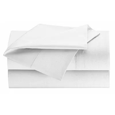 WESTPOINT HOME Fitted Sheet: Queen, 80 in Overall Lg, 60 in Overall Wd, T200, Fresh White - Martex Millennium Sheets