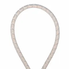 Polyethylene spiral wrap for bundling and protecting cables, hoses, or wires up to 3 in diameter. 100 ft length, off white, rated -40°F to 122°F, UL 94HB. Used in industrial control panels, machinery, and electrical installations to organize cables and shield against abrasion and chemicals.