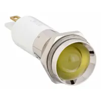 APPROVED VENDOR Protruding Panel Light: 12 mm Panel Mounting Hole Dia, LED, Yellow, Protruding Head (MPN 24M125)